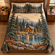 Lakeside log cabin quilt set right angled view