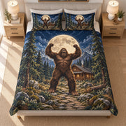 Moonlit Bigfoot cabin quilt set – alternate front bedroom view