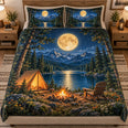 Moonlit Mountain Camp Quilt Set – Lake Bedroom Gift for Camping Lovers