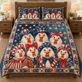 Patriotic Chicken Family Quilt Set – Farmhouse Bedding Gift for Chicken Lovers
