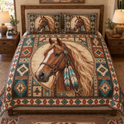 Southwestern horse quilt set – front view
