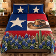 Texas Lone Star Cowboy Hat Quilt Set – Western Bedding Gift for Texas Lovers