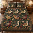 Vintage Floral Duck Quilt Set – Cottage Bedding Gift for Bird Lovers