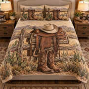 Western Cowboy Saddle Quilt Set — front hero view