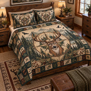 Whitetail deer compass quilt set – left angle