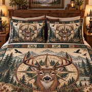 Whitetail deer compass quilt set – right angle