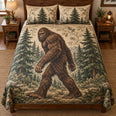 Woodland Bigfoot Quilt Set – Pine Forest Bedding Gift for Sasquatch Fans