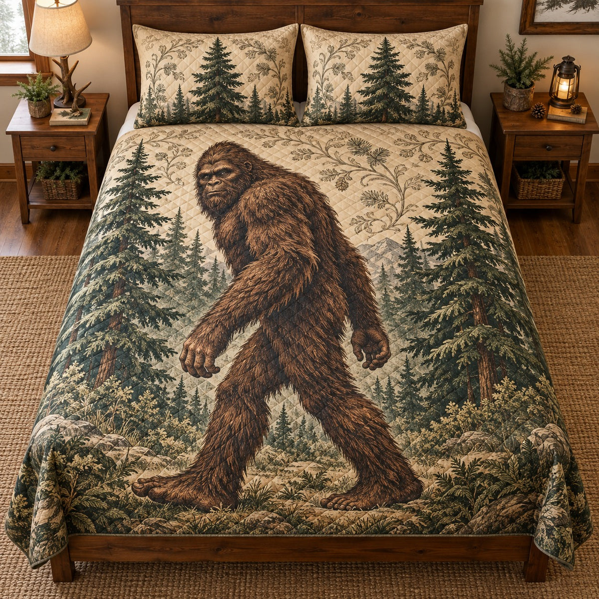 Woodland Bigfoot quilt set – front bedroom view