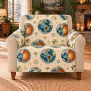 Earth Layer Rings sofa cover on a beige armchair