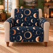 Eclipse Ring Repeat sofa cover on a beige armchair