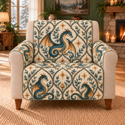 Ember Tail Lattice sofa cover on a beige armchair