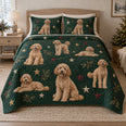 Evergreen Star Doodle Goldendoodle Starry Garden Quilt Set