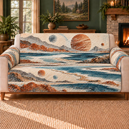 Exoplanet Shore Bands Sofa Cover, Planet Decor, Gift for Space Science Fans