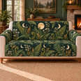 Fern and Moon Sprigs Sofa Cover, Woodland Decor, Gift for Forest Lovers