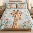 Floral Giraffe Boho Garden Quilt Set