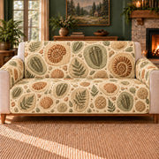 Fossil Excavation Tiles sofa cover on a beige sofa