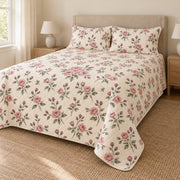 Rose ditsy garden sprigs quilt set right angle