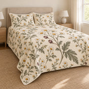 Feverfew herbarium quilt set left angle