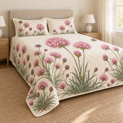 Sea thrift herbarium quilt set left angle