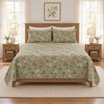Soft Sage Fox Woodland Berry Quilt Set, Forest Bedding, Gift for Fox Lovers