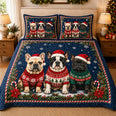 French Bulldog Christmas Quilt Set, Holiday Frenchie Decor