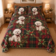 Bichon Frise Heritage Tartan Christmas Quilt Set
