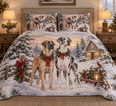 Great Dane Vintage Postcards Christmas Quilt Set