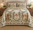 Labradoodle Garden Cameos Quilt Set