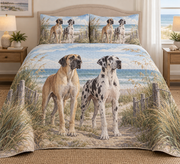 Great Dane Coastal Morning Quilt Set, front bedroom view