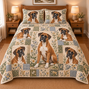 Boxer Heritage Patchwork Quilt Set, front bedroom view