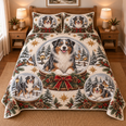 Australian Shepherd Winter Snow Globes Christmas Quilt Set