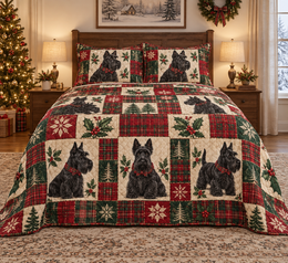 Scottish Terrier Heritage Tartan Christmas Quilt Set