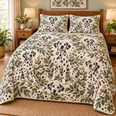 Dalmatian Spotted Botanical Quilt Set