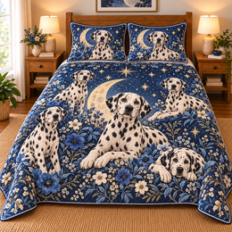 Dalmatian Celestial Night Quilt Set