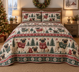 Pug Cozy Sweater Christmas Quilt Set