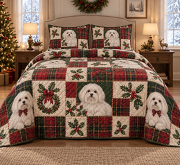 Maltese Heritage Tartan Christmas Quilt Set