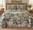 Schnauzer Rustic Farmhouse Quilt Set