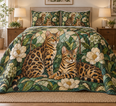 Bengal Cat Garden Stained Glass Quilt Set