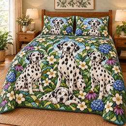 Dalmatian Garden Stained Glass Quilt Set