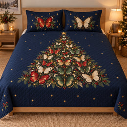 Butterfly Tree Christmas Quilt Set