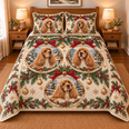 Cocker Spaniel Ornament Medallions Christmas Quilt Set