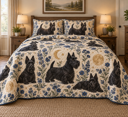 Scottish Terrier Celestial Night Quilt Set