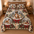 Boxer Winter Snow Globes Christmas Quilt Set