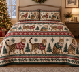 Bengal Cat Cozy Sweater Christmas Quilt Set