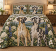 Great Dane Garden Stained Glass Quilt Set