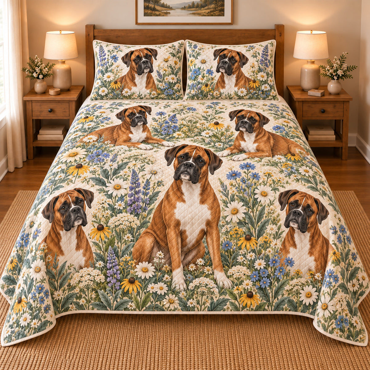 Boxer Wildflower Meadow Quilt Set