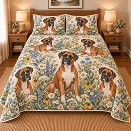 Boxer Wildflower Meadow Quilt Set