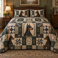 Doberman Pinscher Heritage Patchwork Quilt Set