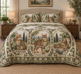 Bengal Cat Garden Cameos Quilt Set