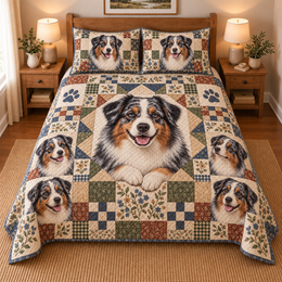Australian Shepherd Heritage Patchwork Quilt Set
